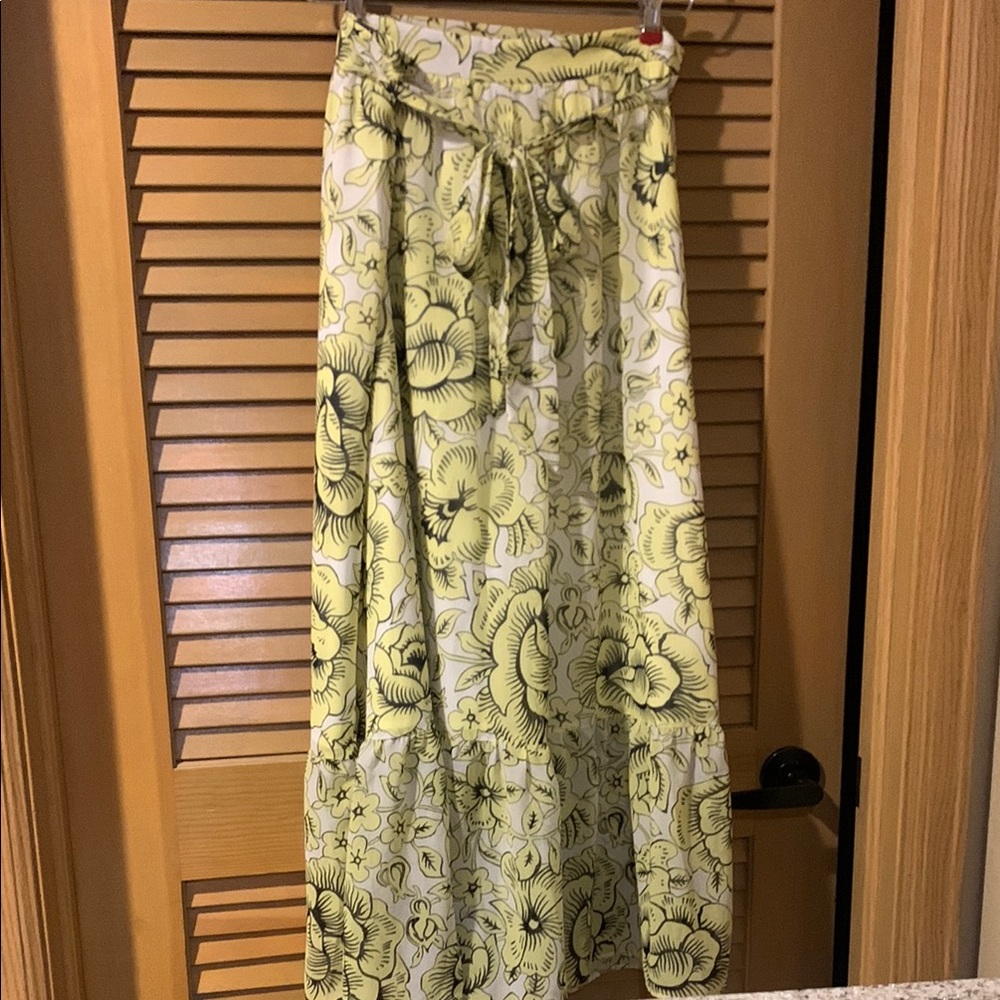 Ann Taylor Yellow and Black Maxi Skirt